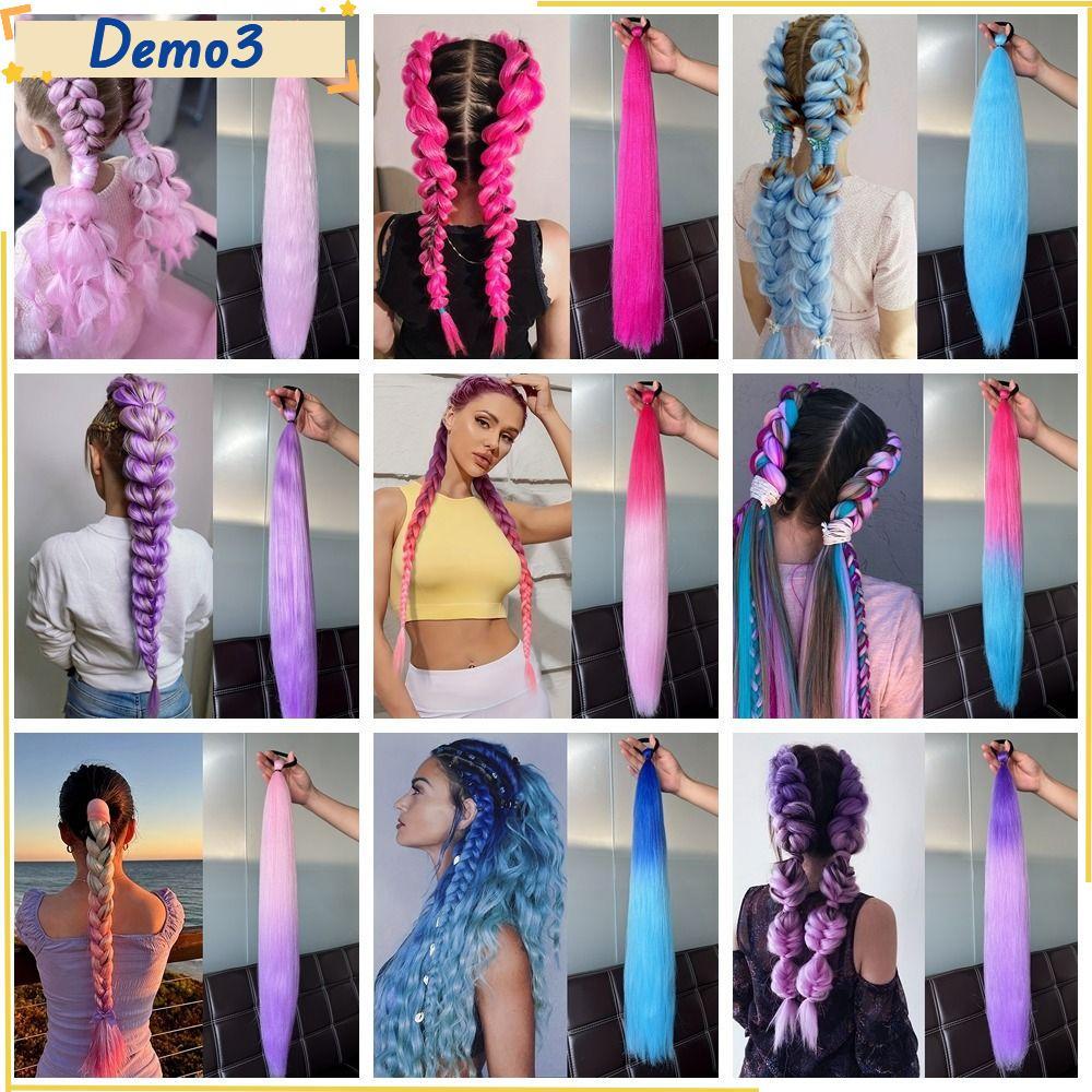 TÓC GIẢ COSPLAY ĐA MÀU SẮC CO GIÃN CHO K-POP VÀ DEMON HUNTERS - 2PCS