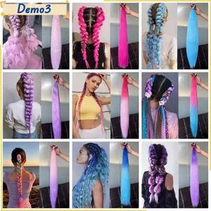 TÓC GIẢ COSPLAY ĐA MÀU SẮC CO GIÃN CHO K-POP VÀ DEMON HUNTERS - 2PCS