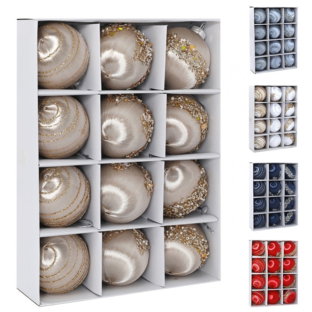 Quả bóng Giáng sinh Nhiều công dụng Gói 12 đồ trang trí dây lụa cho cây thông Noel