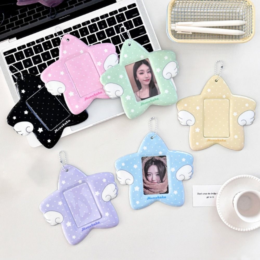 Giá đỡ Photocard HOBBYIN, Giá đỡ thẻ thần tượng Kpop PVC 3 Inch, Hình ngôi sao có móc khóa Plus Kích thước Giá đỡ ảnh thần tượng Kpop Idol Ảnh