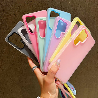 2in1 Có Dây Đeo Cổ Tay Jelly Ốp Lưng Điện Thoại Samsung Galaxy A07 A17 A56 A36 A26 A16 A06 A55 A35 A25 A15 4G 5G Vỏ Chắc Chắn