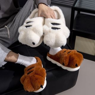 T Tiger Claw Shape Cotton Dép Hoạt Hình Ngoại Vi Nhà Trong Nhà Dày Chống Trơn Trượt Sang Trọng Bông Dép