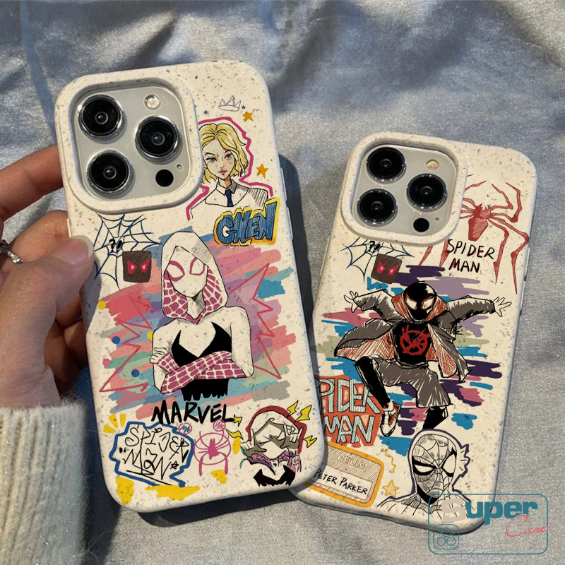 Ốp Lưng Tương Thích Cho IPhone 16 11 15 13 17 14 12 Pro Max XR Air X XS Max 16 7 13 12 17 Pro 15 6 6s 16 8 14 Plus SE 2020 Cặp Đôi Thời Trang Cool Spider-Man Gwen Soft Bao da