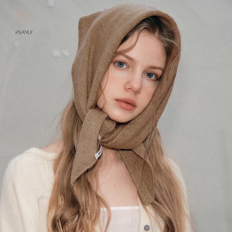 Khăn len cashmere tam giác chất lượng cao dành cho nữ, màu sắc đơn giản phù hợp mọi thời trang thu đông