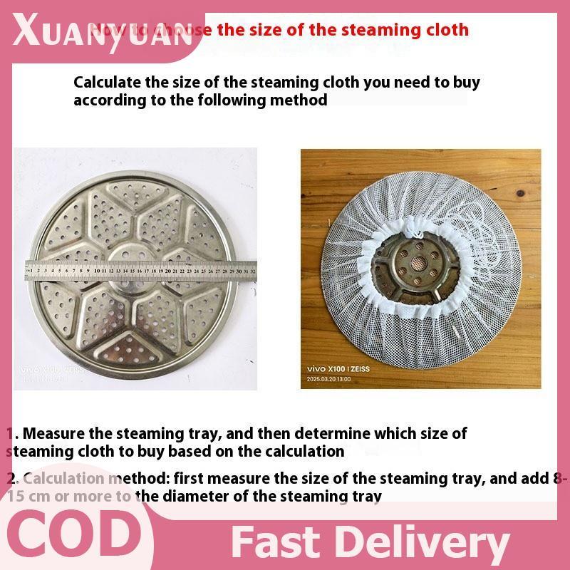 XUAN 30 / 40 / 50cm Nylon Hấp Vải Có Thể Tái Sử Dụng Chống Dính Hấp Lót Khử Nước Thảm Dụng Cụ Nhà Bếp VN
