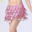Pealike Sequins Viền Váy 4 Tầng Tua Rua Khăn Hông Dây Xích Thắt Lưng Cho Bụng Nhảy Mặc