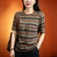 Mùa hè mới phiên bản Hàn Quốc đơn giản thời trang giản dị sọc retro dáng rộng giảm béo cổ tròn tay ngắn dành cho nữ