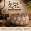 LƯ HƯƠNG XÔNG TRẦM BẰNG GỐM THÔ QUẶNG BÙN VÀNG HÌNH HOA SEN – VẺ ĐẸP TRÀ ĐẠO, TĨNH TÂM MỖI NGÀY