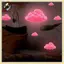 B & N Toilet Stier Glow in the Dark Pink Clouds Đề can dán tường tự dính có thể tháo rời để trang trí phòng trẻ em.