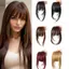 DELMER Tóc Tổng Hợp Kẹp-In Bangs, Tóc Trước Lông Giả Cắt Wispy Viền Với Sideburns, Fasion Nhìn Tự Nhiên Tóc Nối Dài Tóc Thẳng Nổ Cho Nữ
