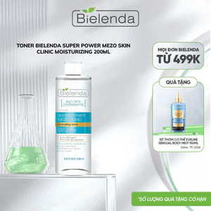 Toner Bielenda Mezo Skin Clinic Moisturizing cấp nước, dưỡng ẩm, làm da căng bóng 200ml
