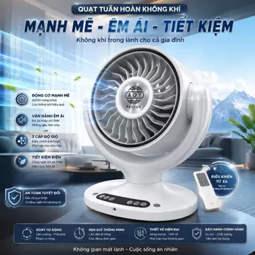 Quạt Sạc Để Bàn Văn Phòng,Quạt Tuần Hoàn Để Bàn 8 Inch Sạc Pin 12000mAh, Quạt Mini Không Dây Có Remote 8 Cấp Gió Type-C