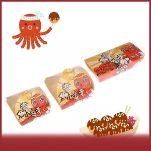 Cod 50pcs Takoyaki hộp cao cấp dùng một lần Nhật Bản bạch tuộc bóng Takeaway bao bì