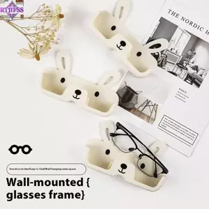 Giá đỡ màn hình kính râm RTJIFSS, Giá đựng kính trang trí tủ quần áo không đục lỗ, Hộp đựng kính râm treo tường hình thỏ hoạt hình tại nhà cho máy tính để bàn / phòng tắm / phòng ngủ