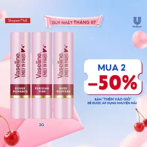 Son màu dưỡng môi Vaseline Emily In Paris 3g (Parisian Pink / Rouge Romance/ Nude Nouveau)