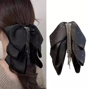 Móng vuốt tóc nơ ba lớp thanh lịch dành cho nữ Phụ kiện tóc thời trang ngọt ngào [Mina]