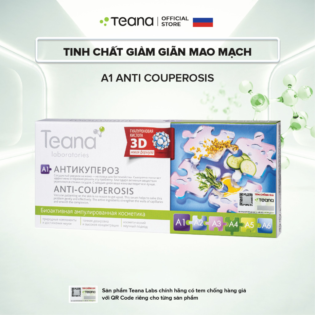 Serum Teana A1 Anti Couperosis giảm mẩn đỏ, giãn mao mạch 10ml/20ml