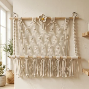 Kệ treo tường Macrame Khu vực nhỏ Kệ lưu trữ Macrame Sắp xếp Tiết kiệm không gian Nhẹ cho trẻ em, mẫu giáo
