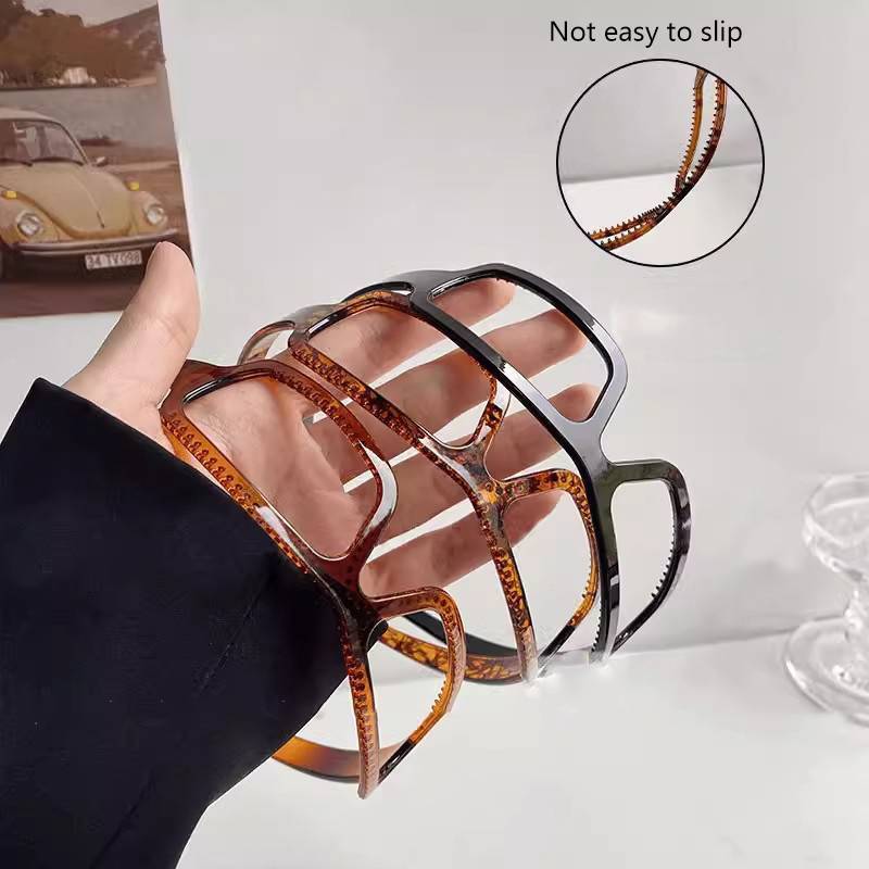 JULYHOT Thời Trang Cá Tính Nhựa Kính Hình Dạng Kiểu Tóc Kính Mát Hình Dạng Băng Đô Quấn Tóc Cho Nữ Phong Cách Hàn Quốc Đơn Giản Tóc Hoop Massivedeals