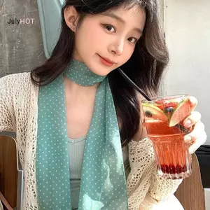 JULYHOT Chấm Bi Voan Trong Suốt Thoáng Khí Choàng Nữ Mùa Hè Mỏng Dài Đi Biển Khăn Chống Nắng Khăn Lụa Massivedeals