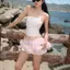 Mùa hè Pure Desire Ngọt ngào cay ba chiều ống hoa Top Vest Ren Niche Design Slim-fit Slimm