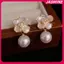 JASMINE 1 Cặp Hoa Ngọt Ngào Men Ngọc Trai Mặt Dây Chuyền Bông Tai Nữ Bé Gái Trang Sức Thời Trang Phụ Kiện Cá Tính Đa Năng Bông Tai JASMINE