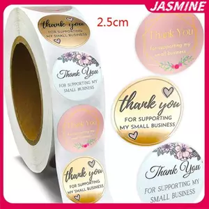 JASMINE 500 Cái / cuộn Thank You Stiers Niêm Phong Nhãn Dính Giấy Tròn Nướng Sti JASMINE