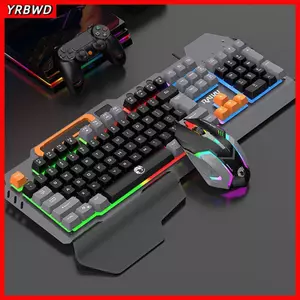 Bộ Chuột Bàn Phím YRBWD, 104 Phím Đèn Nền RAIKU T16 Bàn Phím, Kết Nối USB Chiếu Sáng Màu Sắc Cầu Vồng Trò Chơi Bàn Phím Văn Phòng