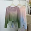 Milyfashion Kích Thước Lớn Gradient Màu Nhìn Xuyên Qua Gạc Chống Nắng Mùa Hè Phong Cách Mới Tất Cả Trận Đấu Mỏng Hơn Nhìn Dài Tay T