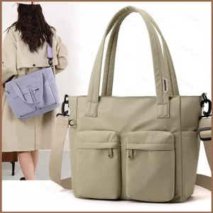 Túi tote màu trơn SQ11 dành cho nữ nylon thích hợp cho chuyến đi chơi túi đeo vai đi làm túi đeo chéo