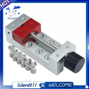 Dụng cụ DIY 100MM Hàm nhôm gia công Vise, Kẹp mũi phẳng cho máy khắc với 6 ốc vít
