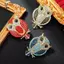 Cú Động Vật Thổ Cẩm Dành Cho Nữ Kim Loại Kim Loại Kim Cương Giả Pin Thời Trang Thanh Lịch Phù Hợp Với Đầm Phụ Kiện Trang Sức Cho Nữ Công Sở [Mina]