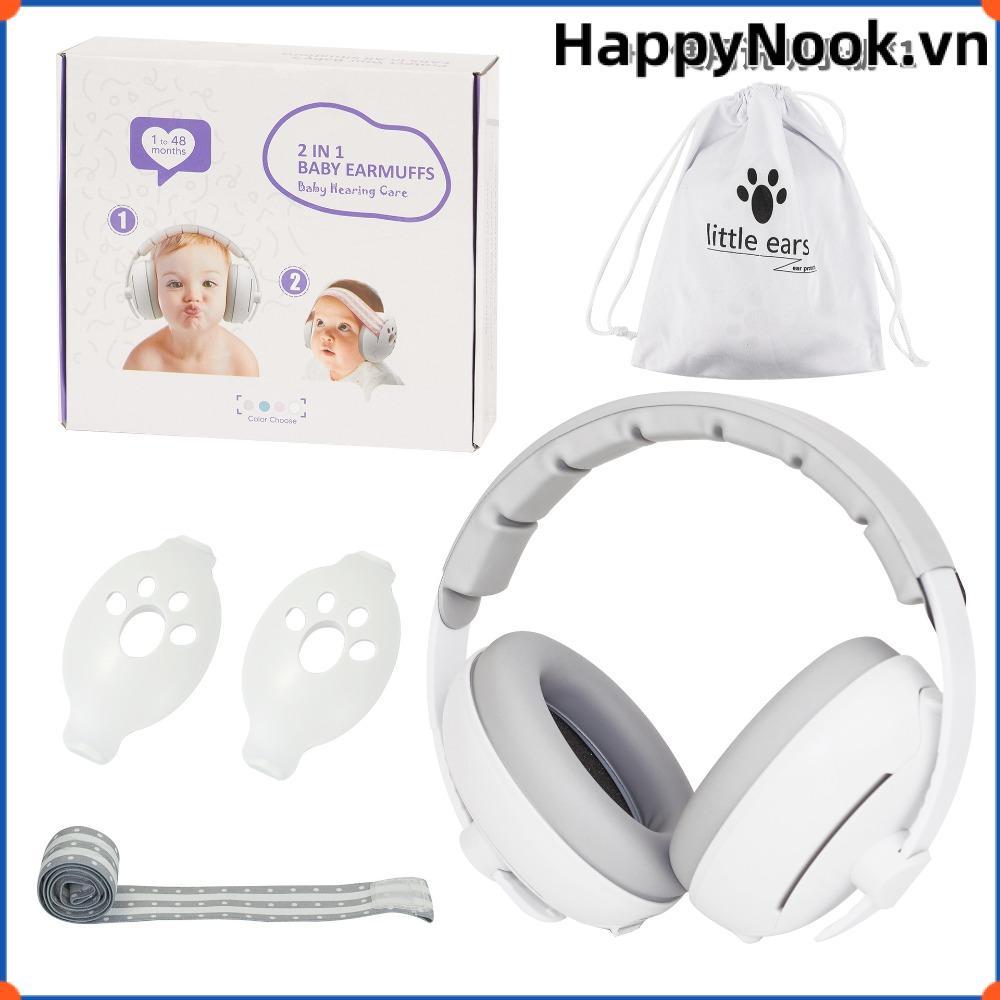 Tai nghe khử tiếng ồn cho bé HAPPYNOOK, Tai nghe bảo vệ tai cho bé có thể điều chỉnh cải thiện giấc ngủ, Thiết kế chuyển đổi 2 trong 1 di động Giảm tiếng ồn