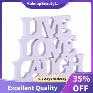 3 chữ cái LIVE LOVE LAUGH bằng gỗ để trang trí đám cưới (Trắng)
