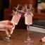 Luckyew Sáng Tạo Nơ Màu Hồng Champagne Kính Cao Lấp Lánh Cho Tiệc Gia Đình Ngày Lễ Và Đám Cưới TQ