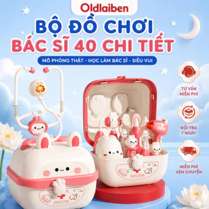 Oldlaiben - Bộ Đồ Chơi Bác Sĩ Mô Phỏng, 40 Chi Tiết Thật, Ống Nghe Giúp Bé Học Làm Bác Sĩ Siêu Vui