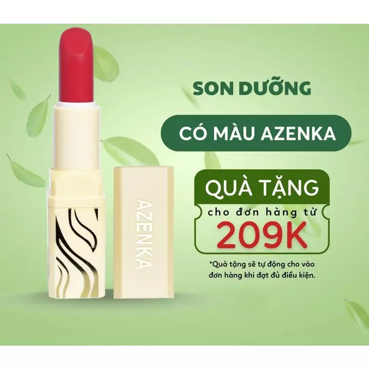 Son dưỡng có màu lâu trôi AZENKA, son dưỡng môi không chì giúp làm mềm môi, hồng hào tự nhiên thỏi 3,8g