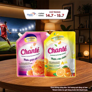 Combo 1 Túi Nước giặt xả Chanté Cao Cấp 8 Trong 1 3.05kg và Túi Nước rửa chén Chanté 3.2kg