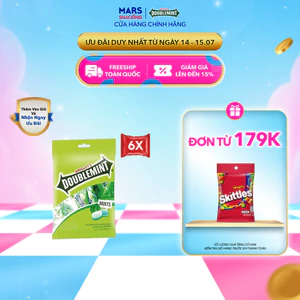 Combo 6 Túi Viên Ngậm Không Đường Doublemint Hương Bạc Hà Túi 30 Gói 2 Viên