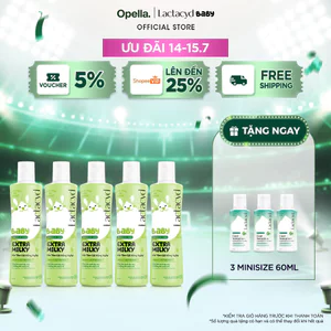 Bộ 5 chai Sữa Tắm Gội Trẻ Em Lactacyd Baby Extra Milky Làm Sạch Dịu Nhẹ và Dưỡng Ẩm Vượt Trội 250ml/chai
