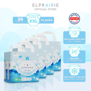 Combo 4 Tã/Bỉm Quần ELPRAIRIE Air Thin Size XXL 26 Miếng Nội Địa Hàn Khô Thoáng Tối Đa, Mềm Nhẹ, Siêu Thấm Hút Cho Bé