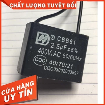 Tụ quạt 2mf-2,5uf dùng cho quạt treo tường quạt cây ,quạt cây điều khiển, quạt trần vinawind điện cơ thống nhất