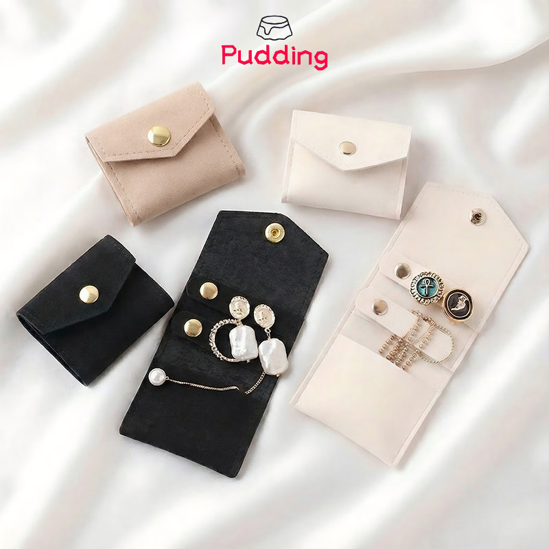 [pudding] Dụng cụ sắp xếp túi đựng đồ trang sức có thể gập lại cho phụ kiện của bạn Di động mềm nhỏ gọn
