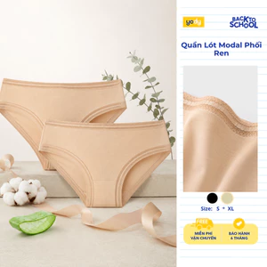[Combo 2] Quần Lót Nữ Yody, Quần Chíp Cotton Modal Phối Ren Bản To TRA WCUN26A009