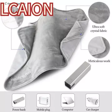 Chăn sưởi điện LCAION 50 * 30CM, Thảm sưởi ấm nhanh 10W, Chăn giữ nhiệt mùa đông có thể giặt được Thảm giữ nhiệt mùa đông USB Thảm văn phòng