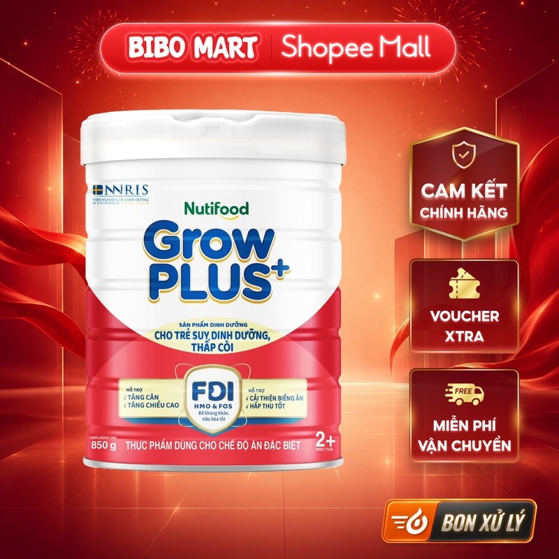 Hình ảnh thực tế Sữa GrowPLUS+ Đỏ Hỗ Trợ Tăng Cân Tiêu Hóa Tốt Đề Kháng Khỏe Phát Triển Não Bộ Lon 900g Cho Bé - Bibomart chính hãng trên Shopee