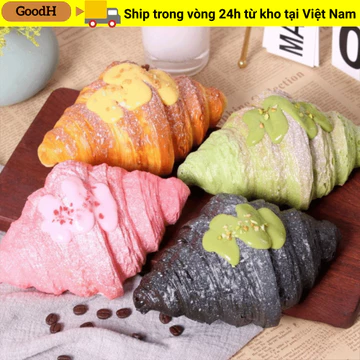 Đồ chơi bóp Croissant mô phỏng GOODH, Đồ chơi thần tài cảm giác Squishy giảm căng thẳng, Dễ thương ​​Quà tặng không độc hại Giải nén Đồ chơi tăng chậm Người lớn Trẻ em​​