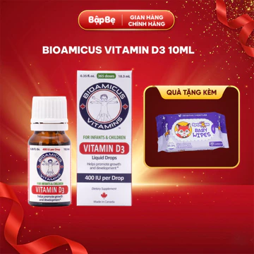 BioAmicus Vitamin D3 400IU 10ml – Vitamin D3 Cho Trẻ Sơ Sinh, Hỗ Trợ Hấp Thu Canxi, Phát Triển Xương Răng
