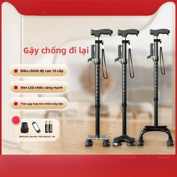 Gậy chống y tế Hoa Xướng chắc chắn, chống trượt, chống ngã, hỗ trợ người già bị gãy xương, gậy chống đa năng cao cấp.