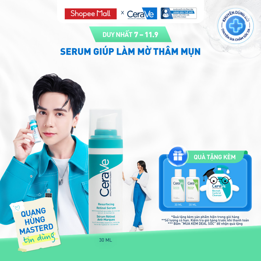 Serum giúp làm mờ thâm mụn CeraVe Resurfacing Retinol Serum 30ml